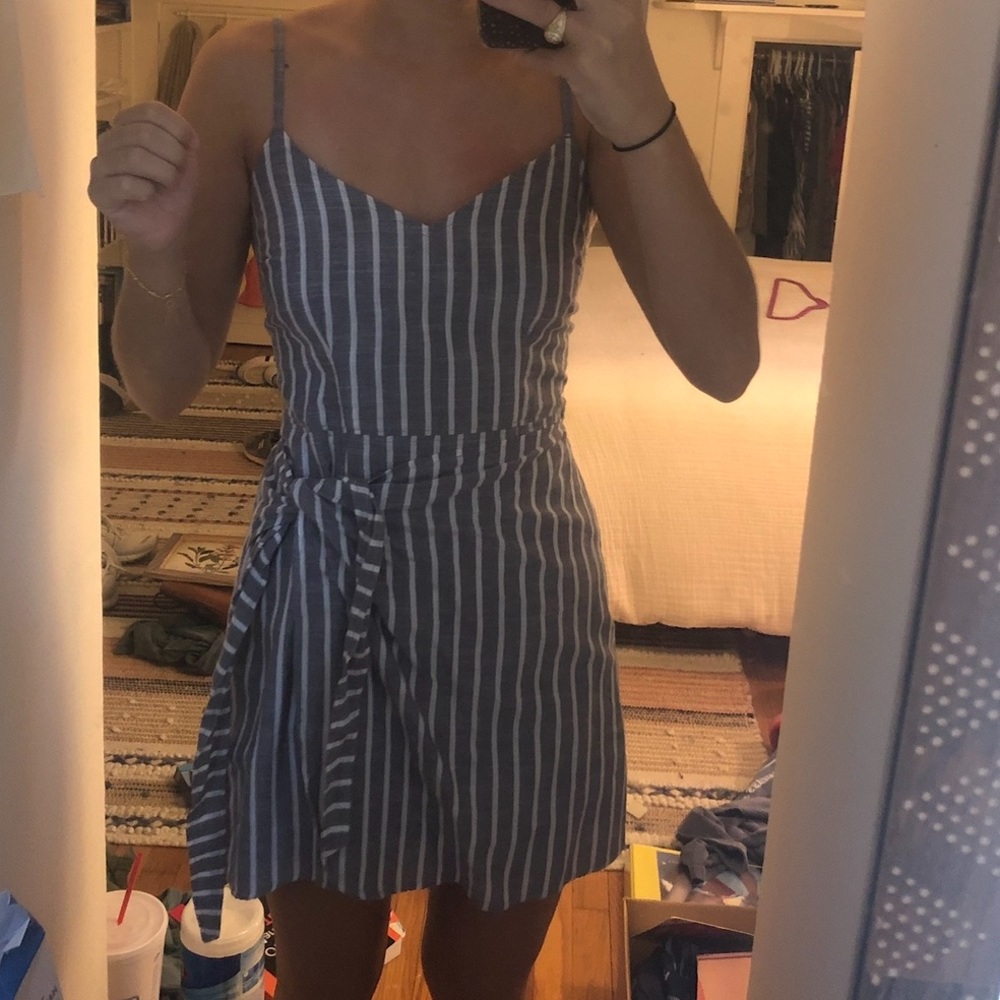 Abercrombie & Fitch Blue and White Striped Mini Dress